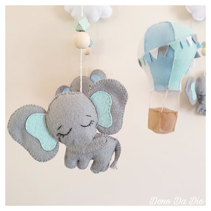 Elephant & Hot Air Balloon Mobile